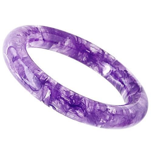 Resin Purple Marble Bangle Bracelet | The Stainless Jewelry