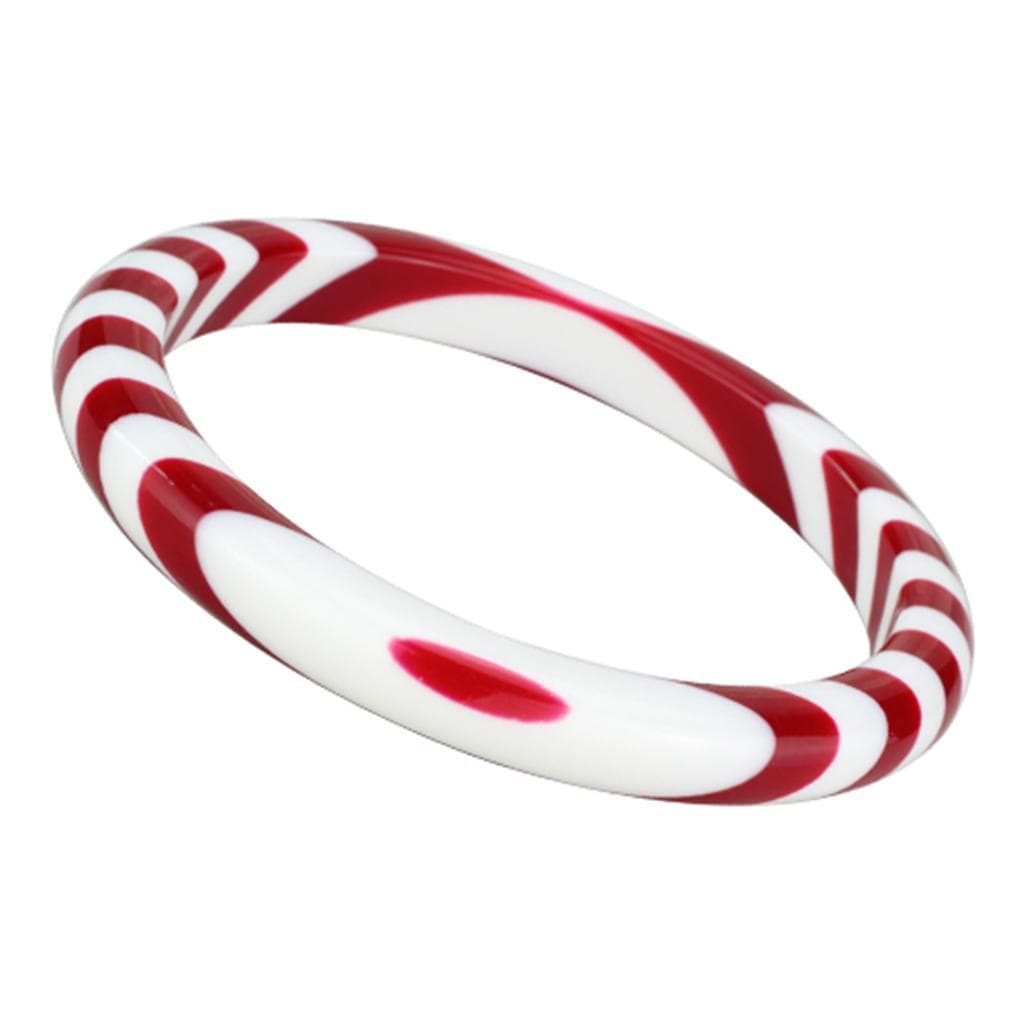 Resin Cream Striped Bangle | The Stainless Jewelry