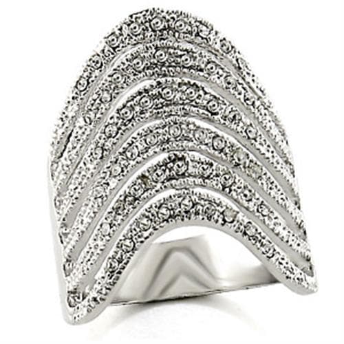 Brass Gold Crystal Round Dome Ring | The Stainless Jewelry