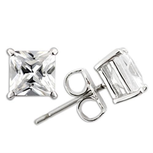Sterling Silver CZ Round Solitaire Stud Earrings