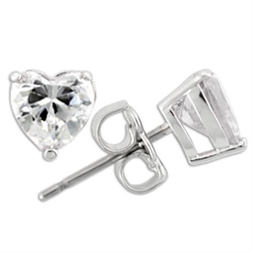 Sterling Silver CZ Emerald Cut Stud Earrings