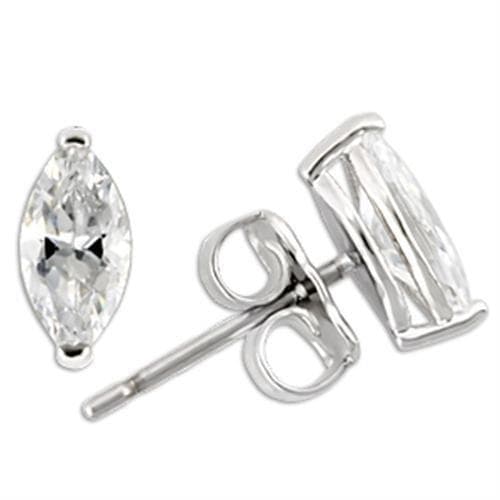 Sterling Silver CZ Marquise Stud Earrings | The Stainless Jewelry