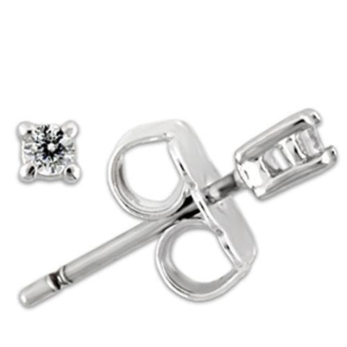 Sterling Silver Round CZ Stud Earrings | The Stainless Jewelry