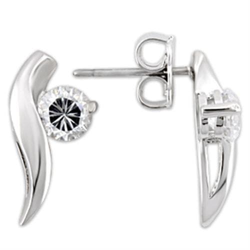 Sterling Silver Round Wave Drop Earrings | The Stainless Jewelry