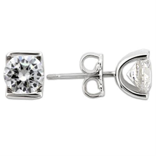 Sterling Silver Cushion Cut Stud Earrings | The Stainless Jewelry