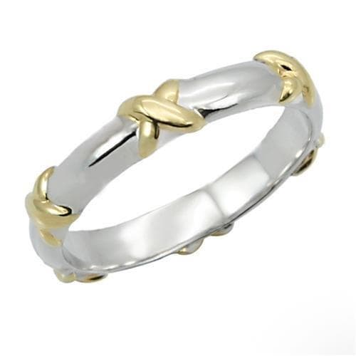 Brass Two-Tone X Band Ring | The Stainless Jewelry