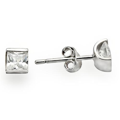 Sterling Silver White Solitaire Stud Ring | The Stainless Jewelry