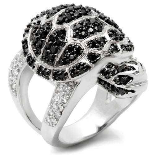 Brass Crystal Turtle Ring
