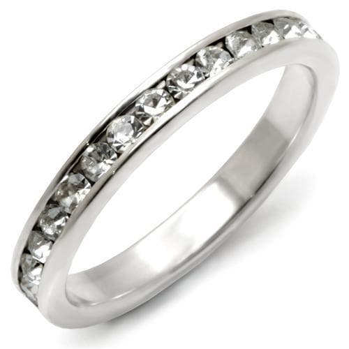 Sterling Silver Clear Crystal Eternity Ring