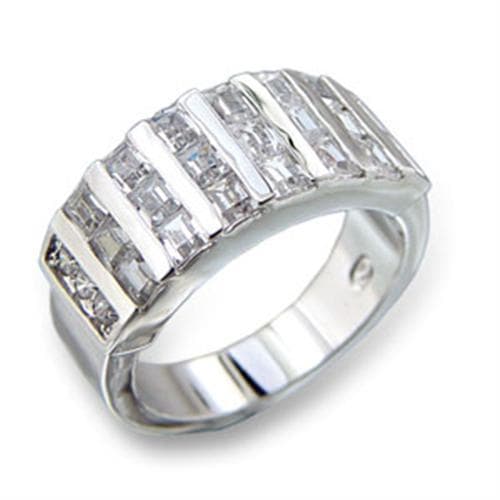 Brass CZ Baguette Channel Wide Band Ring