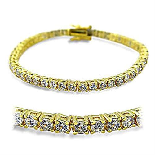 Brass Gold CZ Round Tennis Classic Bracelet