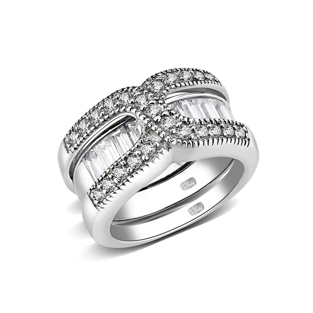 Sterling Silver CZ Center Ring