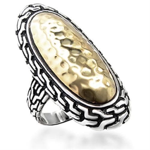Brass Gold Hammered Oval Elongated Braided Ring