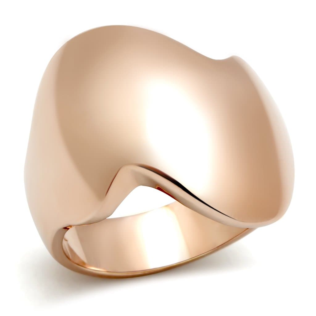 Brass Rose Gold Polished Organic Twist Wide Dome Ring