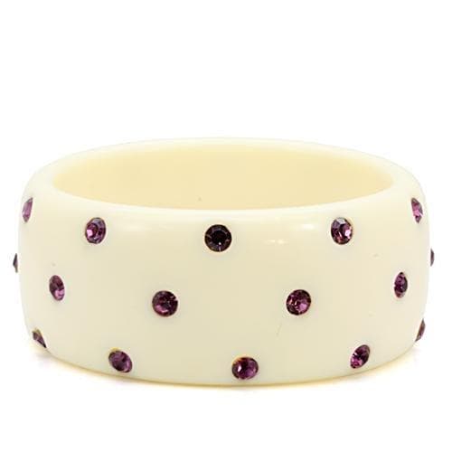 Ivory Resin Purple Crystal Polka Dot Bracelet