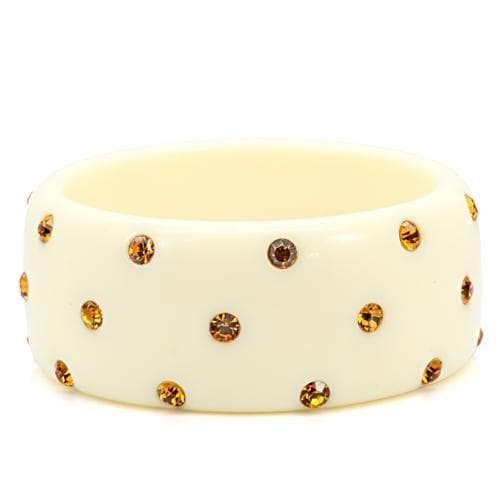 Ivory Resin Orange Crystal Polka Dot Bracelet