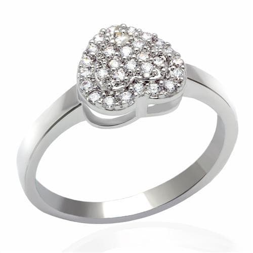 Brass Silver CZ Round Cluster Halo Solitaire Ring