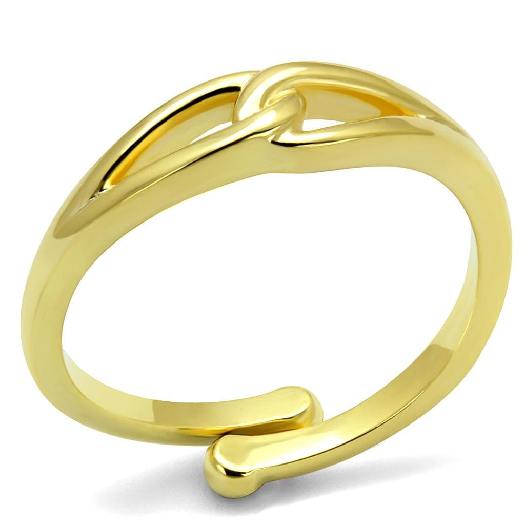 Brass Gold Polished Plain Adjustable Heart Toe Ring