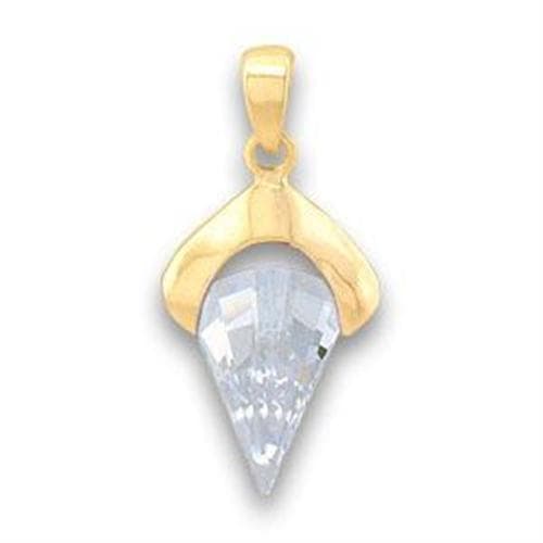 Brass Gold Clear CZ Kite Pendant