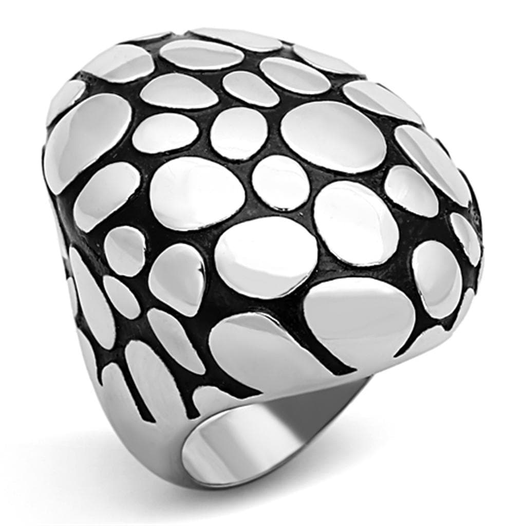 Stainless Steel Leopard Spot Dome Ring