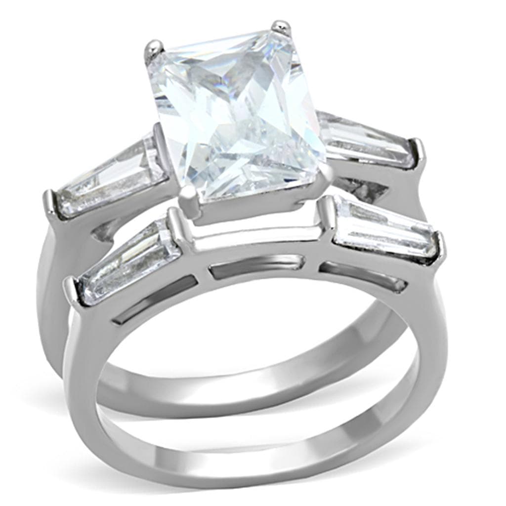 Stainless Steel Princess Bridal Ring