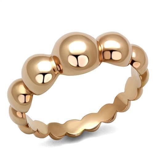 Stainless Steel Rose Gold IP Polished Bead Ball Eternity Ring