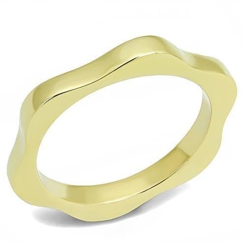 Stainless Steel Gold IP Polished Wavy Scallop Band Ring