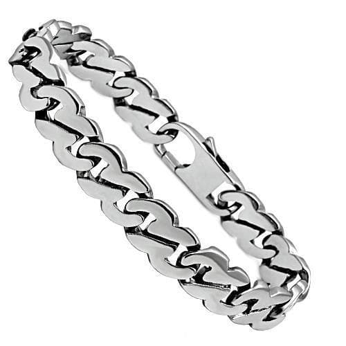 Stainless Steel Silver Polished Mariner Anchor Link Bracelet