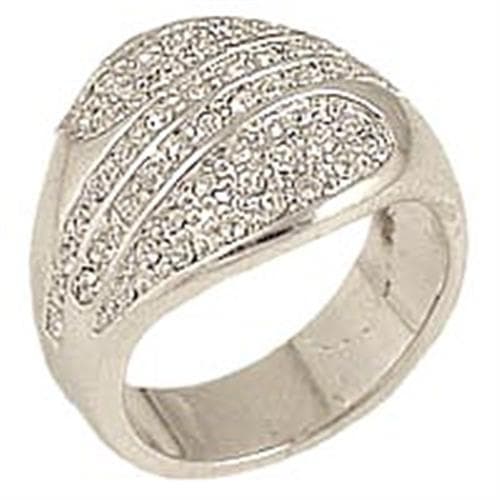 Brass CZ Pave Shell Dome Ring