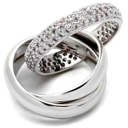 Brass CZ Pavé Interlocking Loop Ring