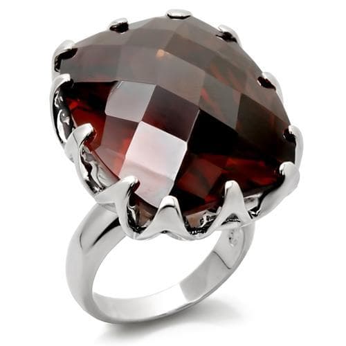 Brass Garnet CZ Cocktail Ring