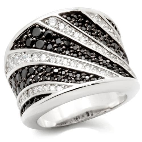 Brass Black CZ Pave Dome Band Ring