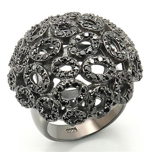 Brass Crystal Filigree Dome Ring