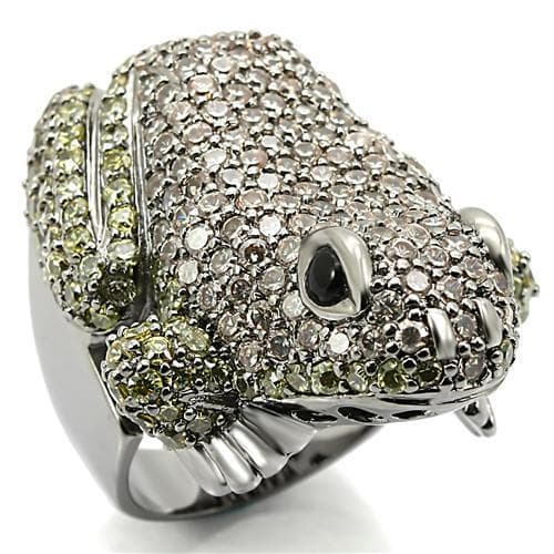 Brass CZ Pave Frog Ring