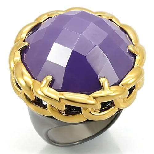 Brass Purple Tanzanite Faceted Cocktail Ring