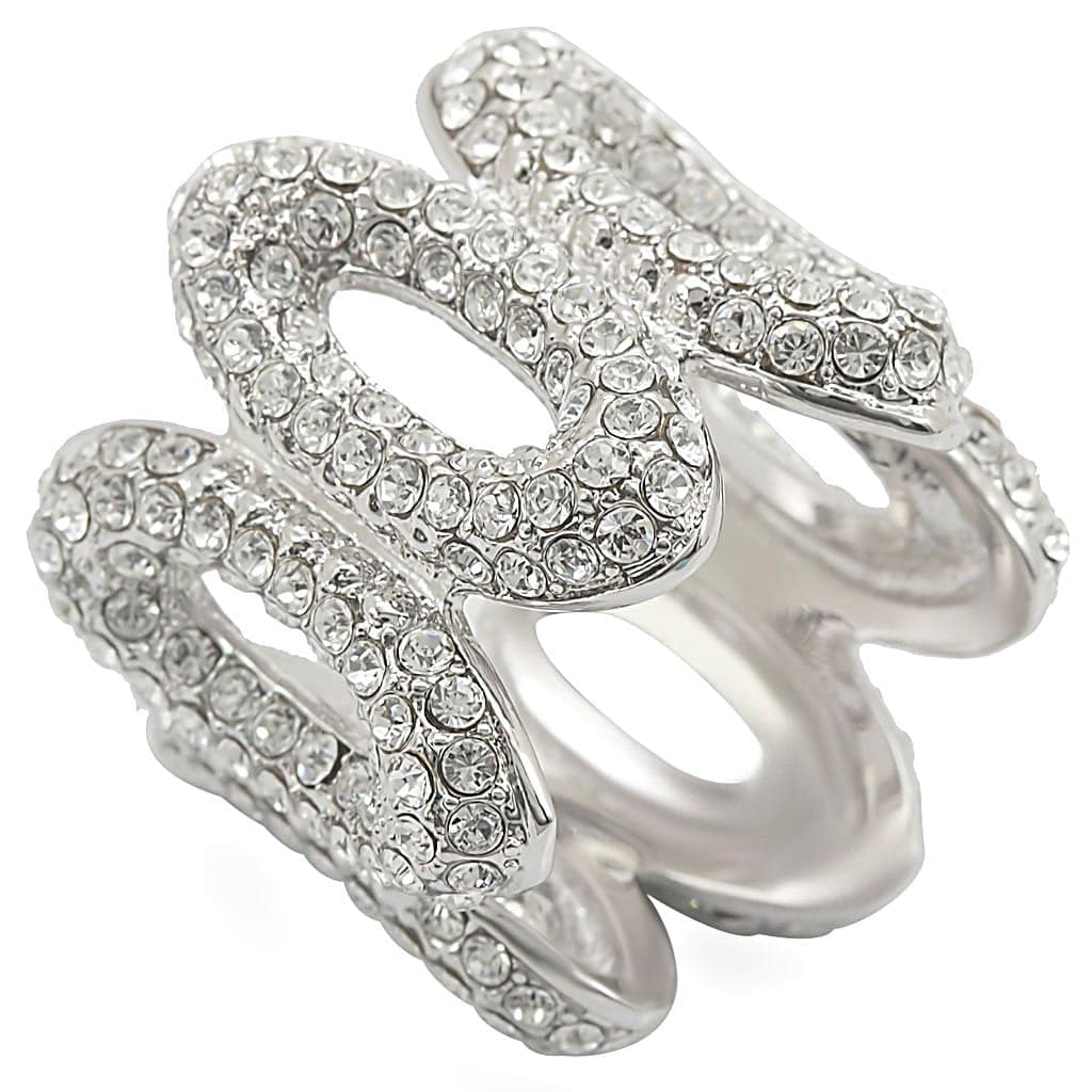 Brass CZ Pave Snake Wrap Ring