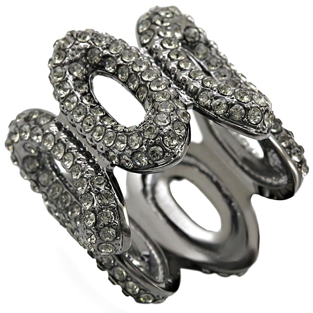 Brass Dark Crystal Interlocking Loop Ring