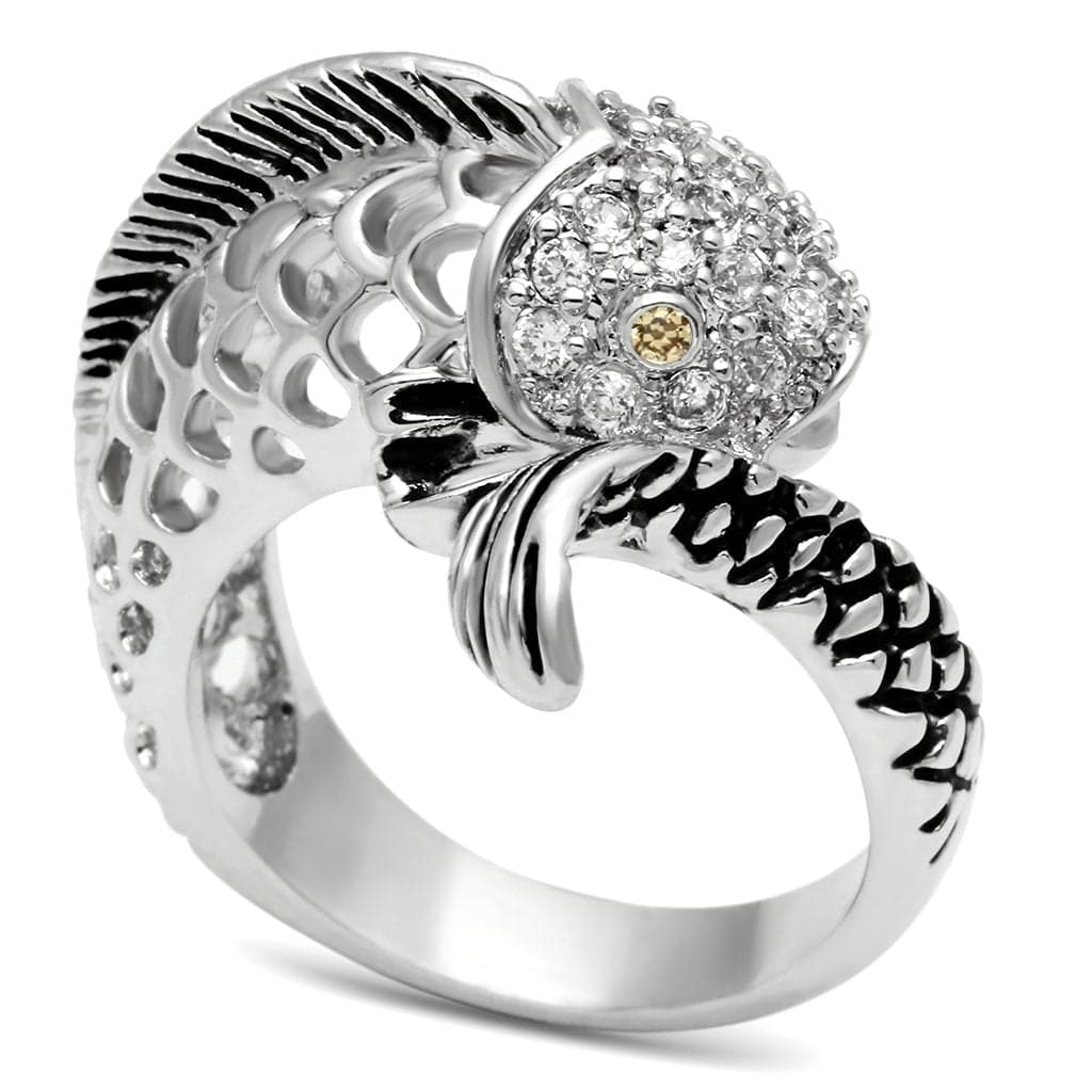 Brass CZ Parrot Head Ring