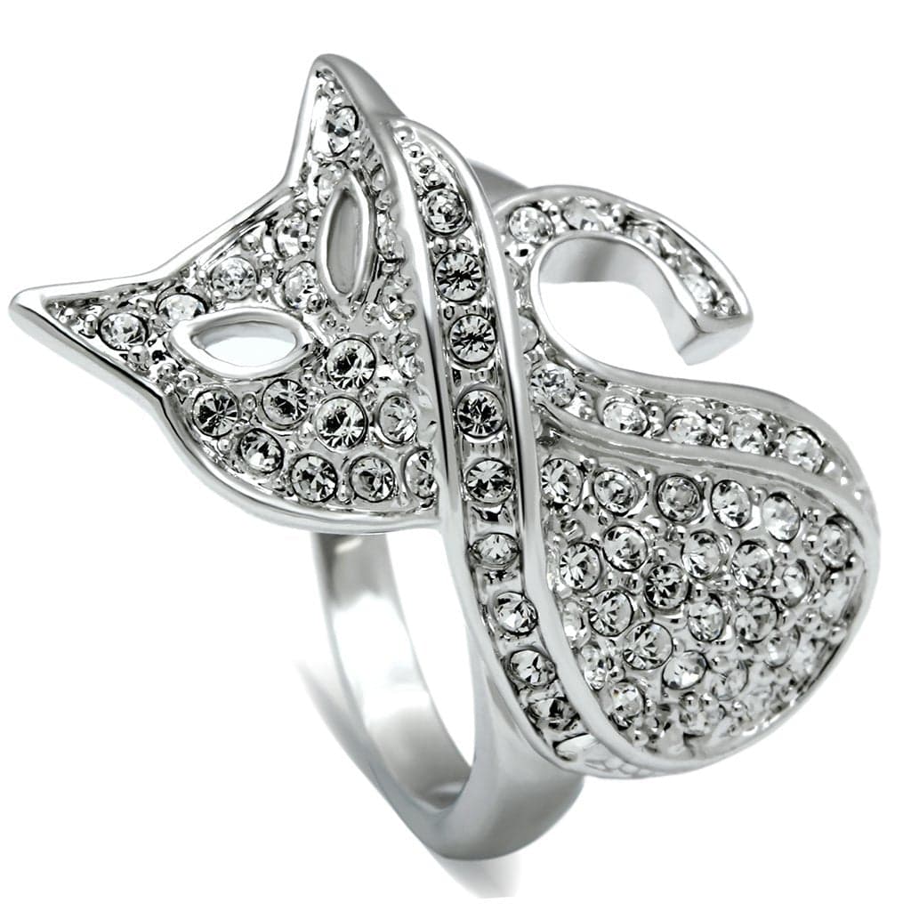 Brass CZ Pave Fleur-de-Lis Crossover Ring