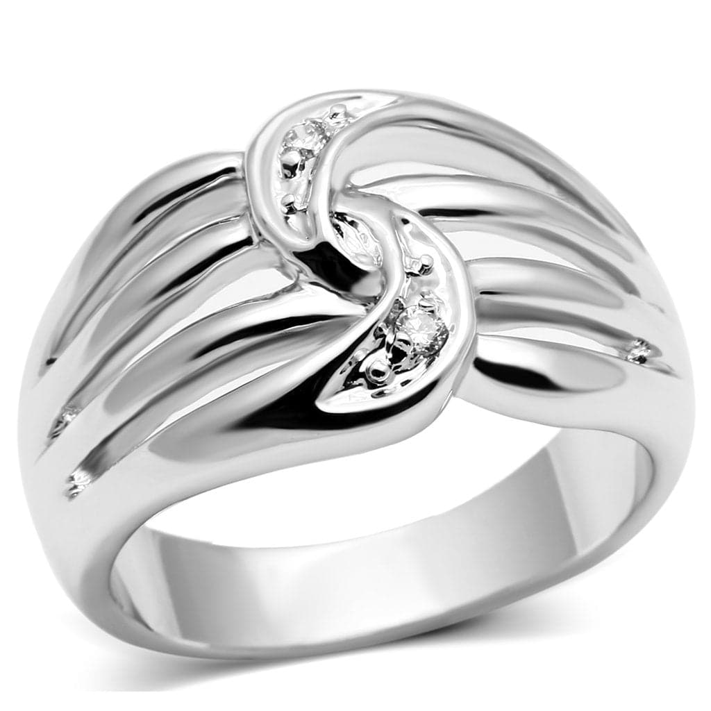 Brass Polished Knot Swirl Shell Dome Ring