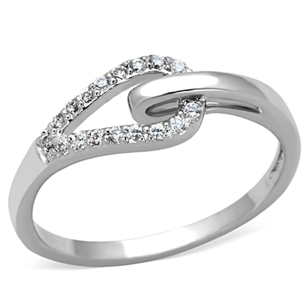 Brass CZ Pave Wave Bypass Band Ring