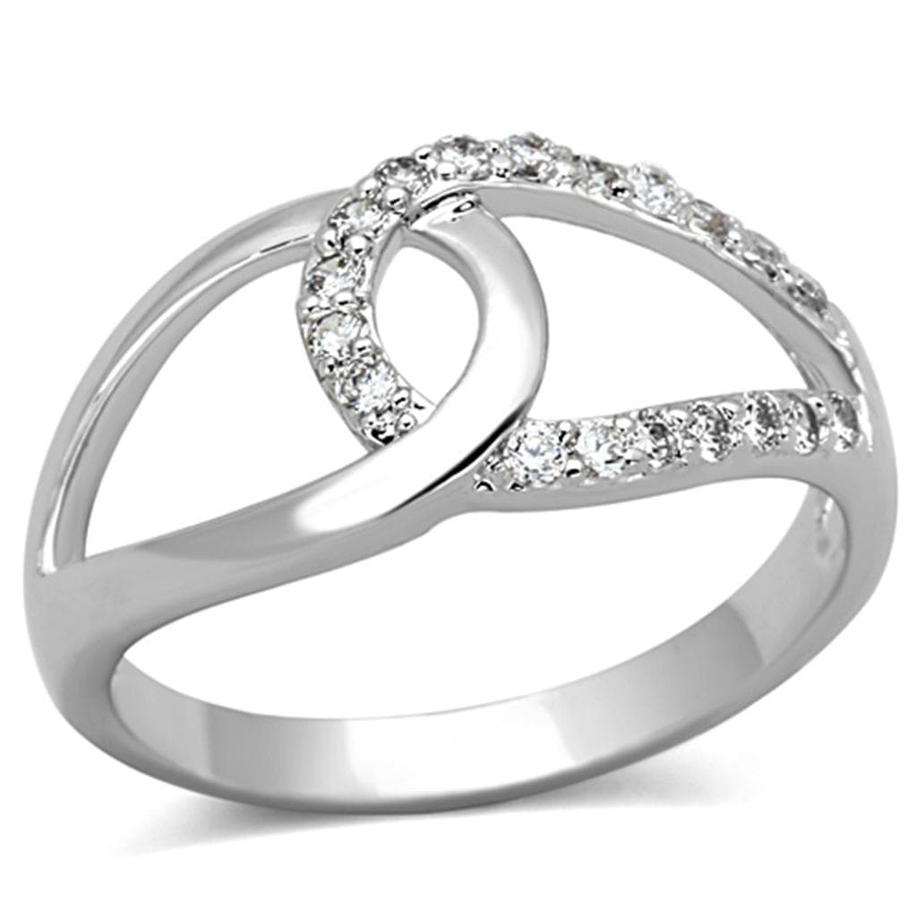 Brass CZ Pave Loop Bypass Open Ring