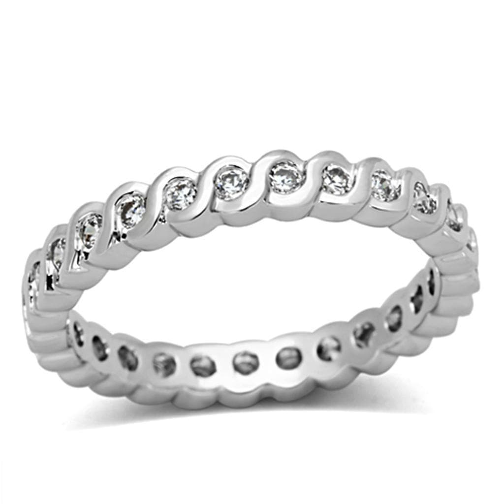 Brass CZ Bubble Bezel Eternity Band Ring