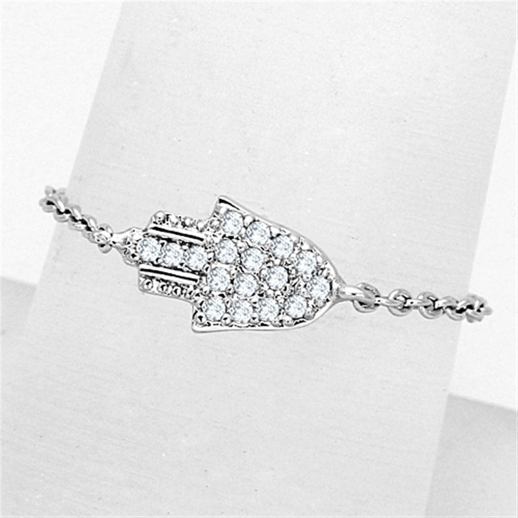 Brass CZ Pave Arrow Chevron Chain Ring