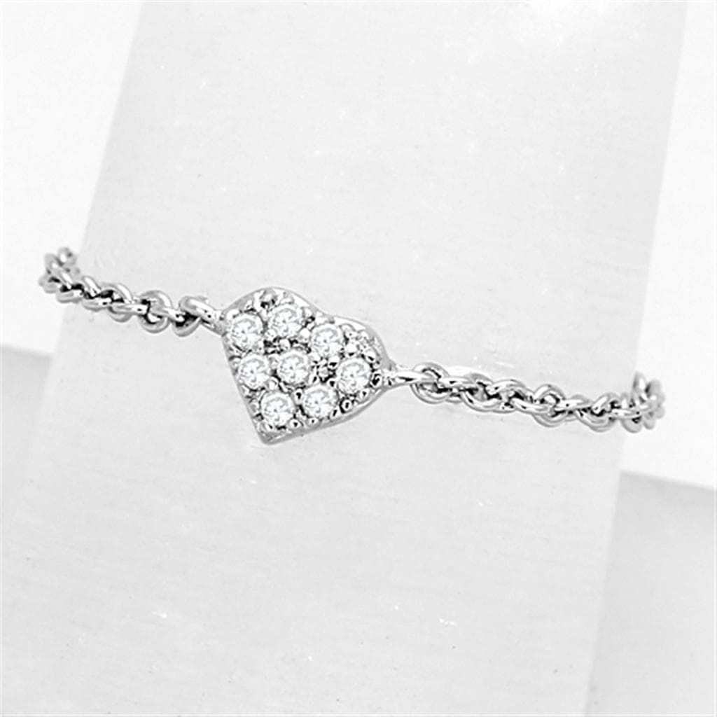 Brass CZ Pave Diamond Shape Link Chain Ring