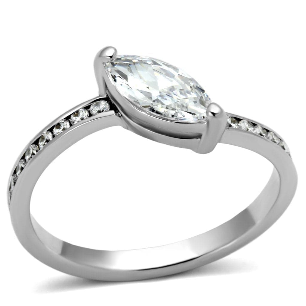 Brass CZ Marquise East-West Pave Band Ring