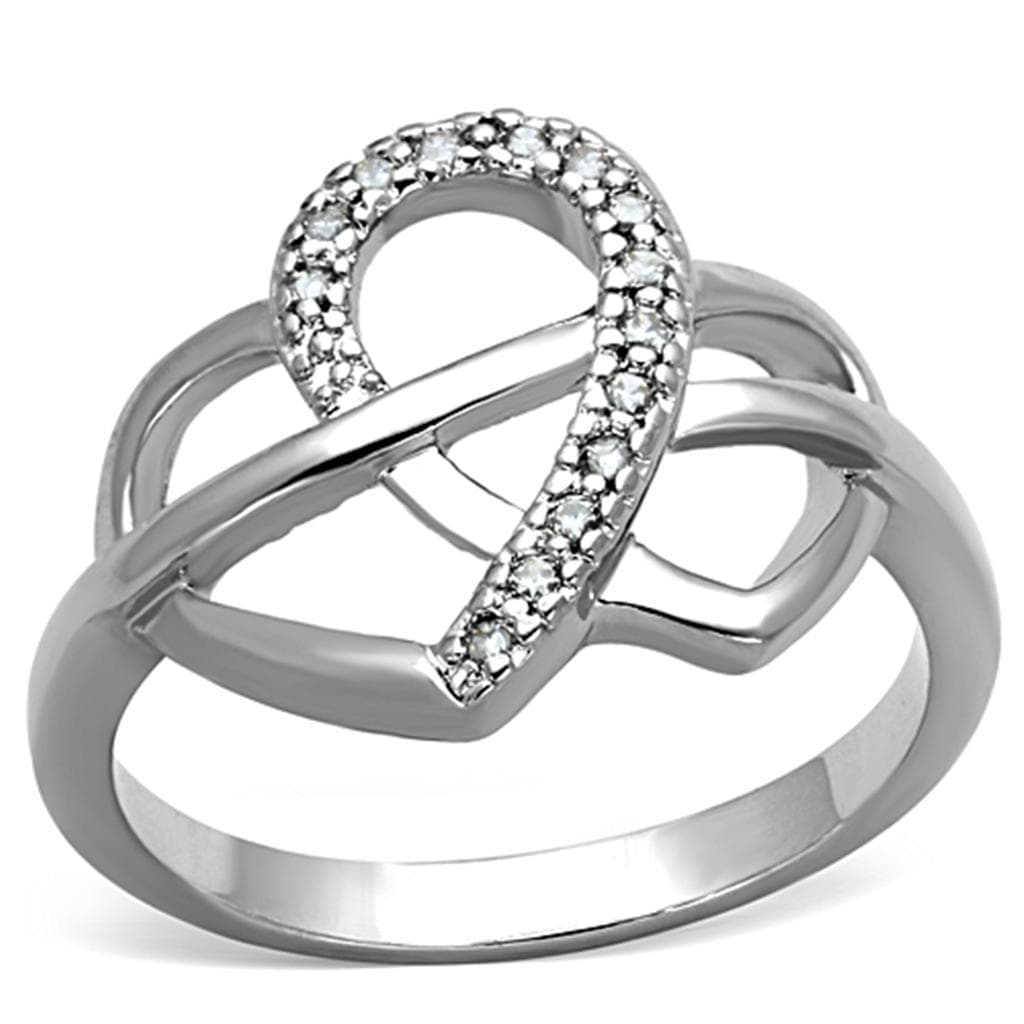 Brass CZ Pave Infinity Loop Open Ring