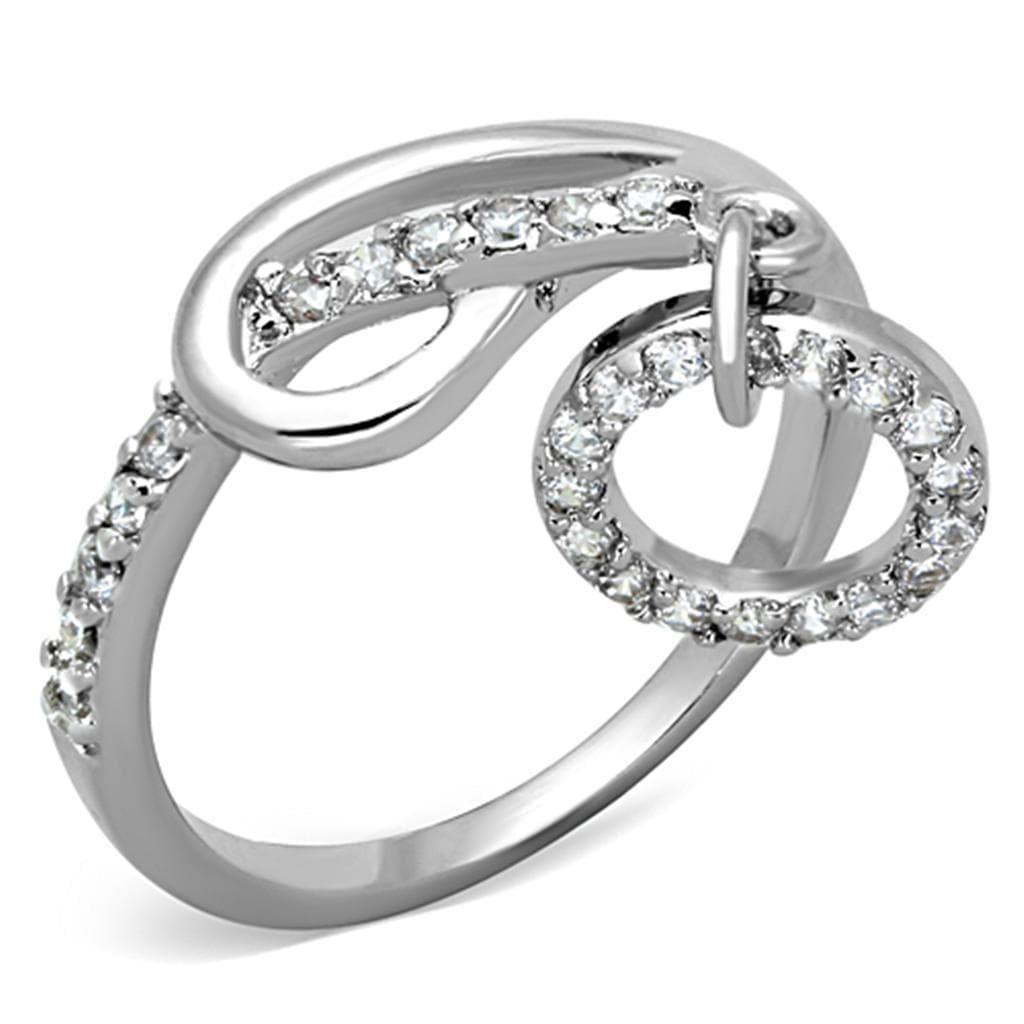 Brass CZ Pave Circle Infinity Loop Ring