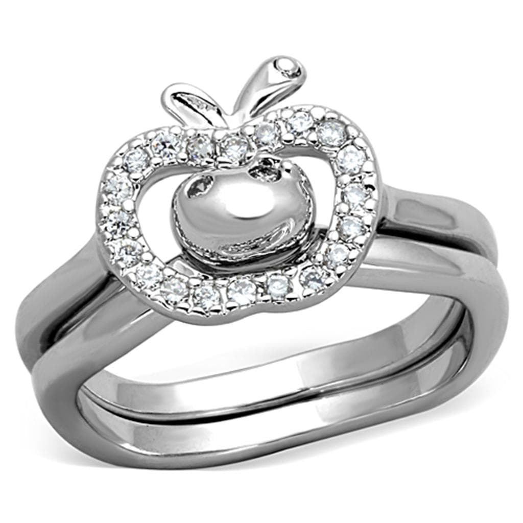 Brass CZ Pave Apple Motif Cocktail Ring