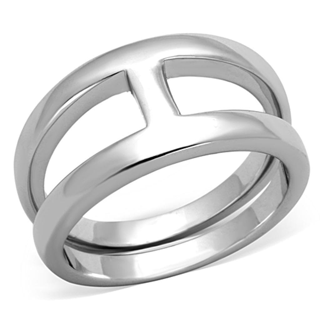 Brass Polished Geometric Open Bar Band Ring